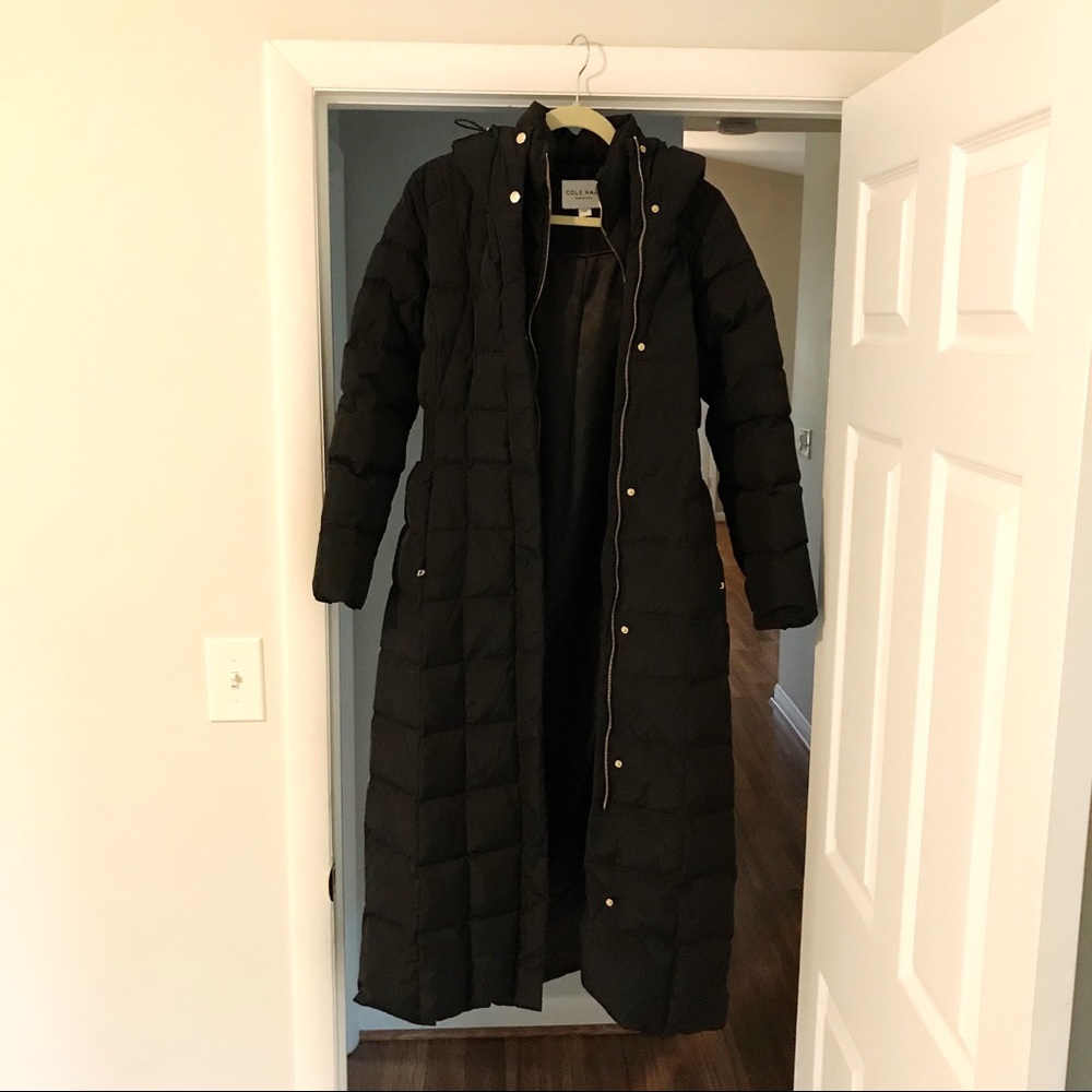 Ultra Long Cole Haan Puffer Coat with Inner Bib